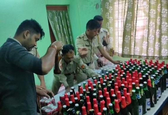 Police recovered huge amount of illegally stored foreign liquor from Battala (Agartala)